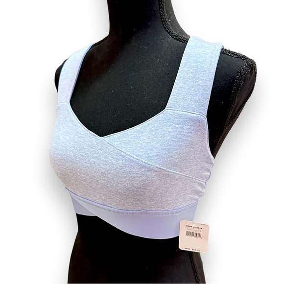 NWT - Free People Movement Just Breathe Sports Bra Light Blue Yoga Top - XS - Picture 6 of 7